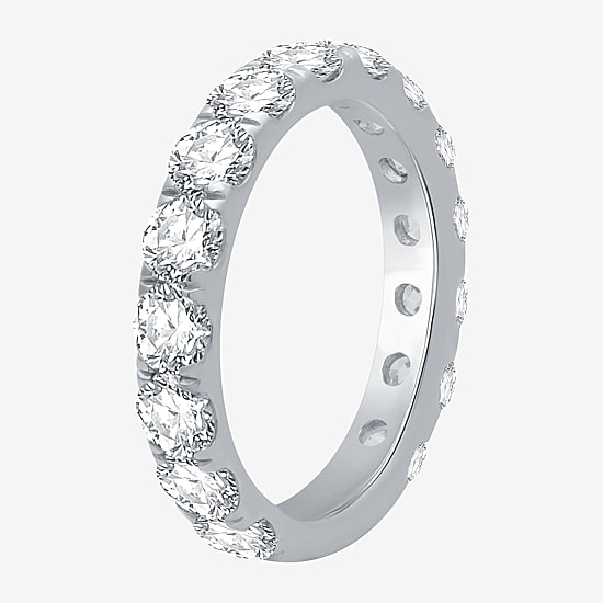 (H-I / I1) Womens 3 CT. T.W. Lab Grown White Diamond 10K Gold Wedding Band