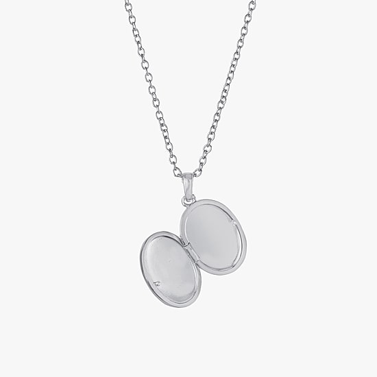 Silver Reflections Womens Pure Silver Over Brass 18 Inch Locket Necklace