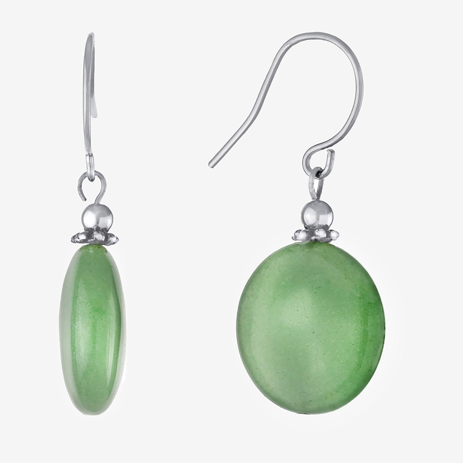 Silver Treasures Genuine Stone Womens Sterling Silver Drop Earrings