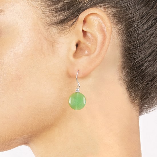 Silver Treasures Genuine Stone Womens Sterling Silver Drop Earrings