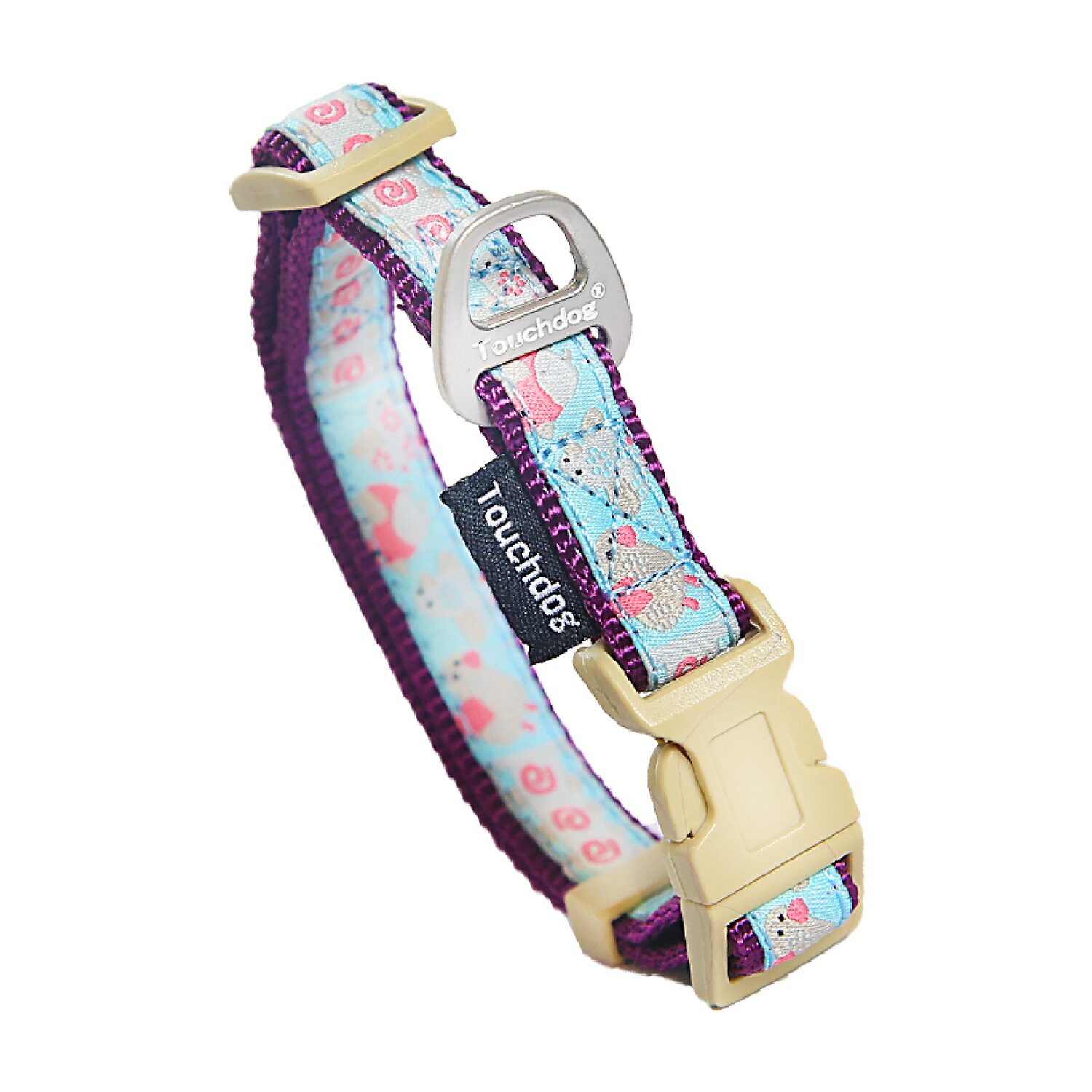 Touchdog Avery Patterned' Tough Stitched Embroidered Collar Dog Leash