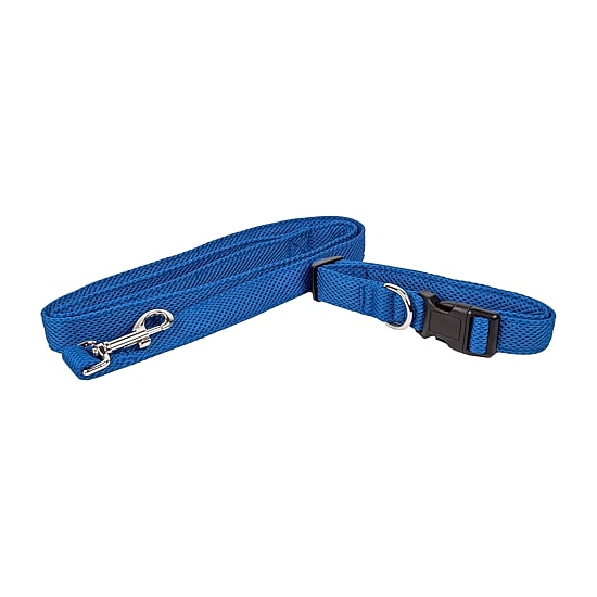 Pet Life Aero Mesh' 2-In-1 Dual Sided Comfortable And Breathable Adjustable Mesh-Collar 4 Ft Dog Leash