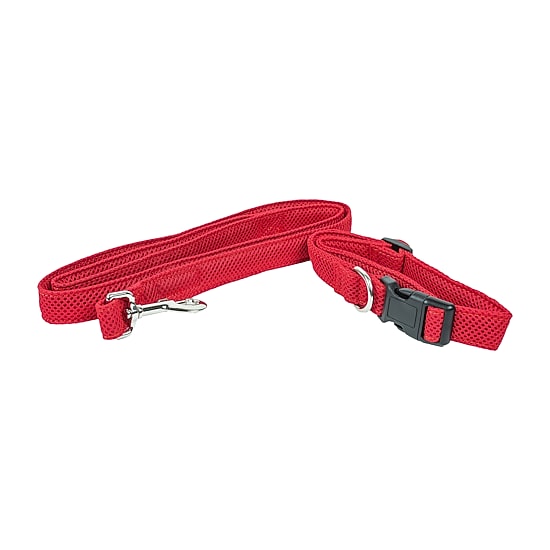 Pet Life Aero Mesh 2-In-1 Dual Sided Comfortable And Breathable Adjustable Mesh-Collar 4 Ft Dog Leash