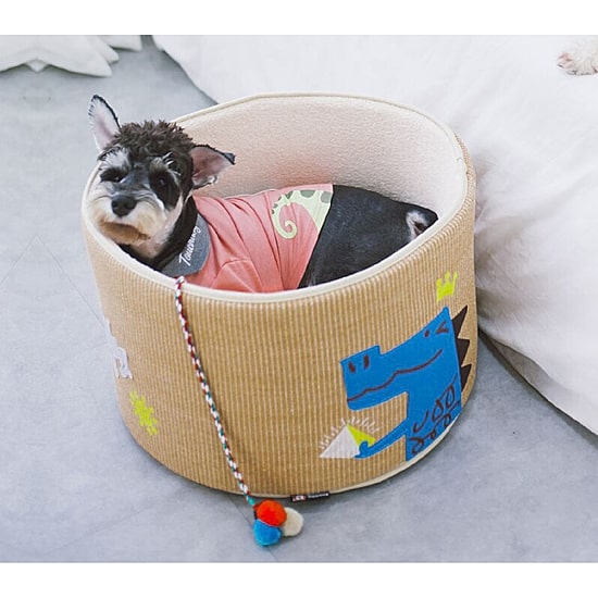 Touchcat Claw-Ver Nest' Rounded Scratching W/ Teaser Toy Pet Bed