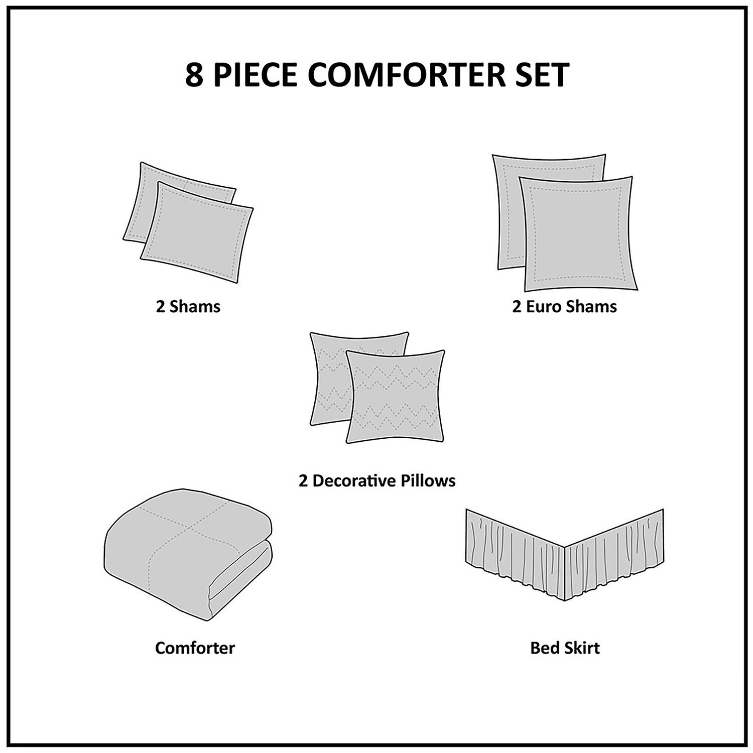 510 Design Lynda 8-pc.Midweight Embroidered Comforter Set
