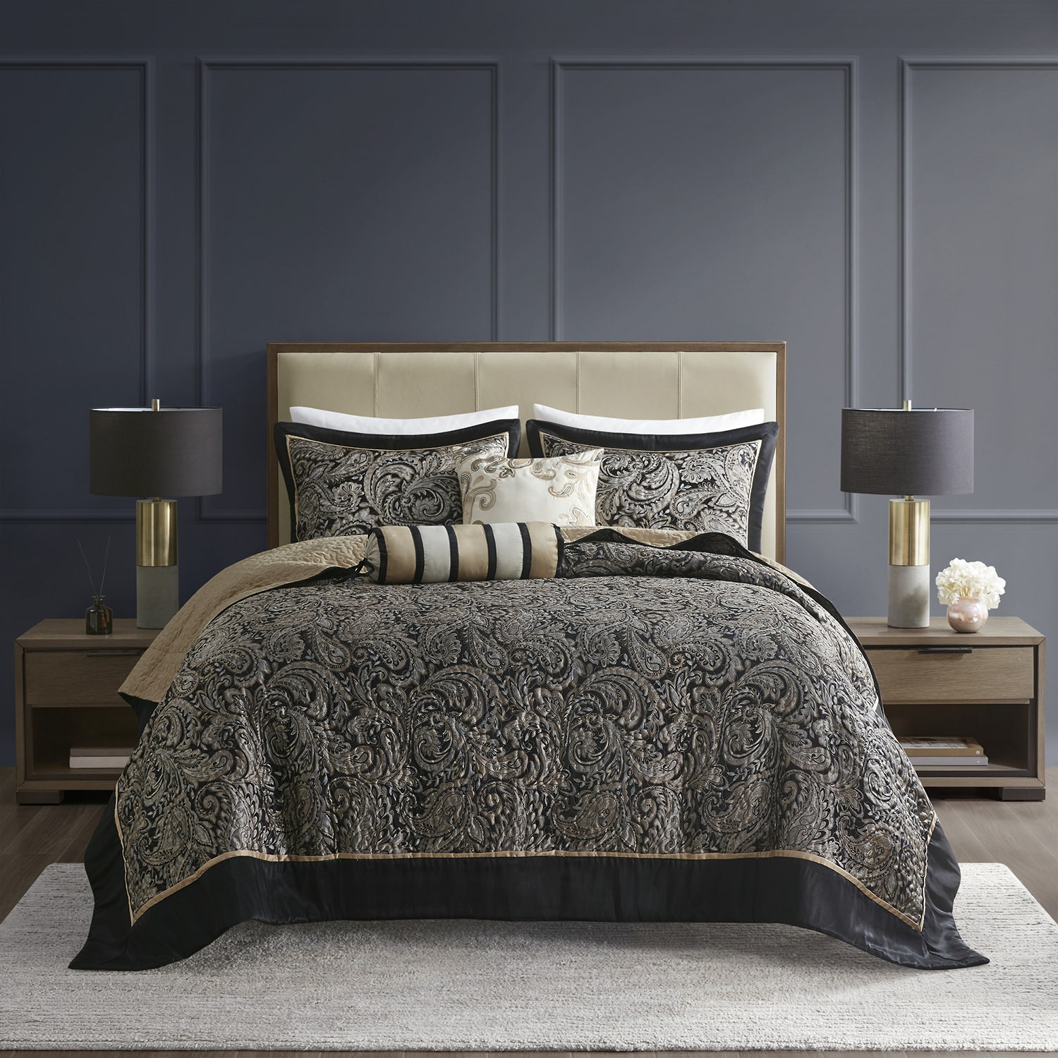 Madison Park Whitman 5 Piece Reversible Jacquard Bedspread Set