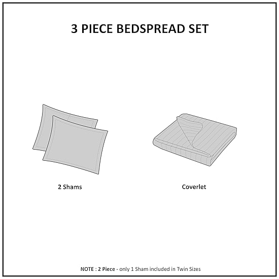 Madison Park Emery 3-Pc Velvet Quilt Set