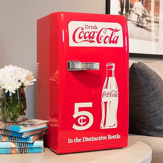 Coca-Cola Retro 18 Can Mini Fridge AC/DC Portable Cooler 22L (23 qt)