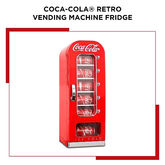 Coca-Cola Retro Vending Machine 10 Can Mini Fridge- Red- AC/DC