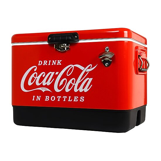 Coca-Cola Ice Chest Cooler with Bottle Opener- 51L (54 qt)- 85 Cans