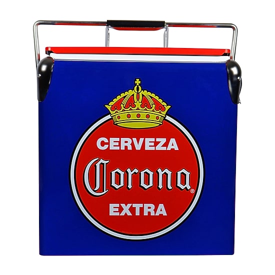 Corona Retro Ice Chest Cooler with Bottle Opener 13L (14 qt)- Blue and Red