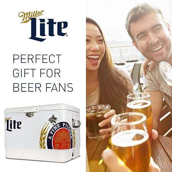 Miller Lite Ice Chest Cooler with Bottle Opener- 51L (54 qt)- 85 Cans