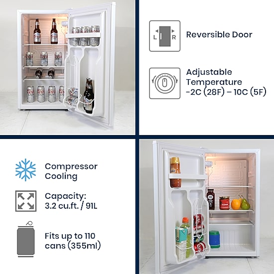 Coors Light Compact Fridge with Bottle Opener- 90 L/ 95 Qt 3.2 Cu Ft