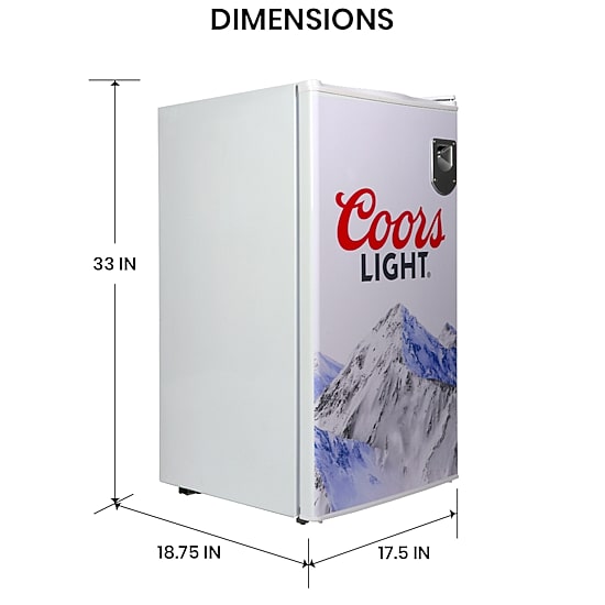 Coors Light Compact Fridge with Bottle Opener- 90 L/ 95 Qt 3.2 Cu Ft