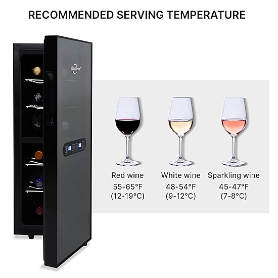 Koolatron 12 Bottle Dual Zone Wine Cooler Freestanding Wine Fridge