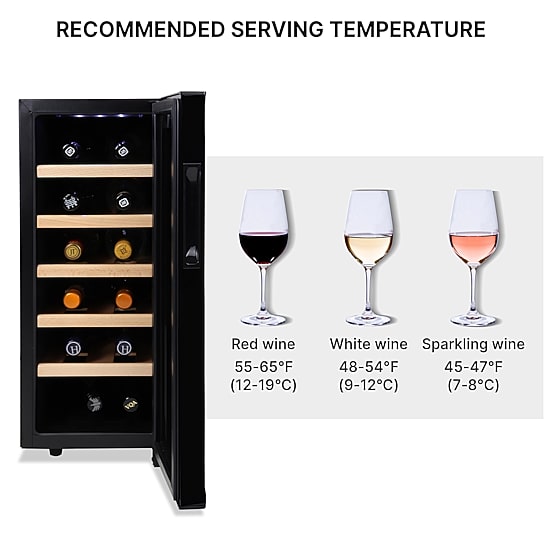 Koolatron 12 Bottle Deluxe Wine Cooler Freestanding Wine Fridge