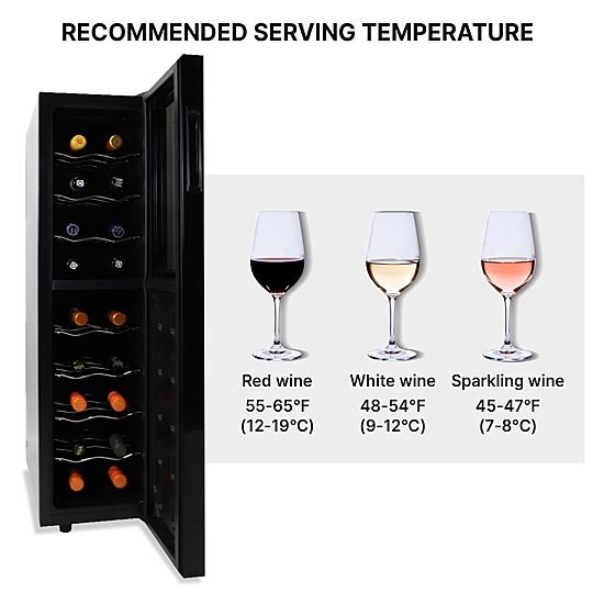 Koolatron 18 Bottle Dual Zone Wine Cooler Freestanding Wine Fridge