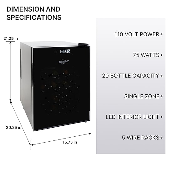 Koolatron 20 Bottle Wine Cooler Freestanding Thermoelectric Wine Fridge