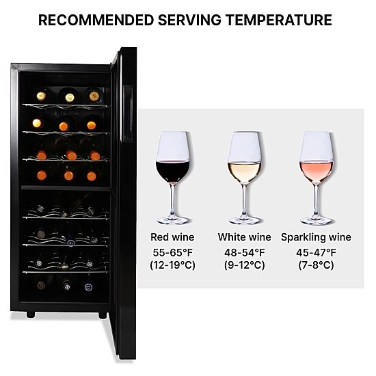 Koolatron 24 Bottle Dual Zone Wine Cooler Freestanding Wine Fridge