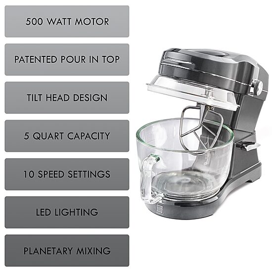 Kenmore Elite Ovation 5 Qt Stand Mixer, 500W