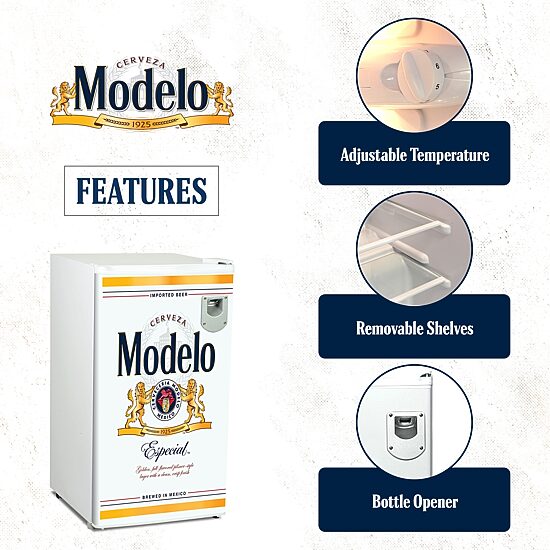 Modelo Compact Fridge with Bottle Opener- 90 L/ 95 Qt 3.2 Cu Ft