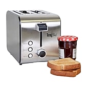 Total Chef 2-Slice Stainless Steel Toaster with Defrost and Reheat