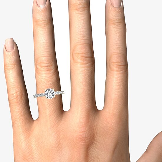 1 CT.T.W. Natural Round Diamond 14K Gold Engagement Ring