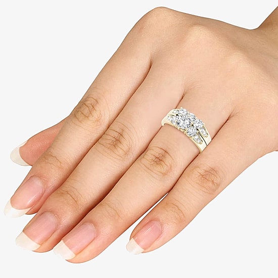 1 1/2 CT.T.W. Natural Diamond 14K Yellow Gold Bridal Set