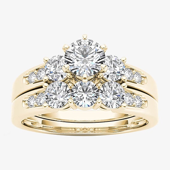 1 1/2 CT.T.W. Natural Diamond 14K Yellow Gold Bridal Set