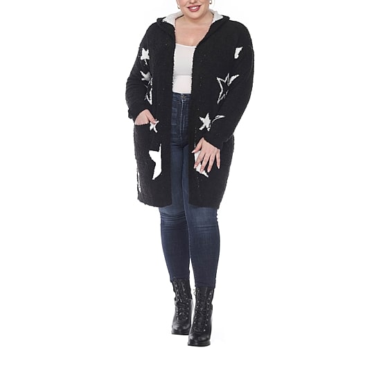 White Mark Womens Plus Hooded Midweight Coat