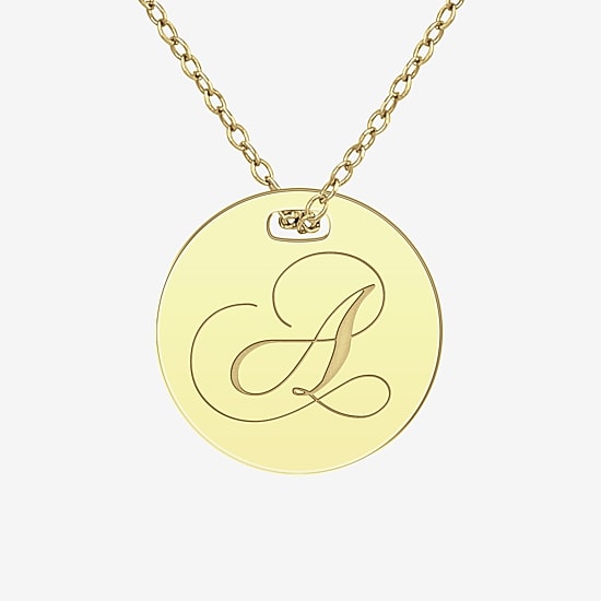 Womens 24K Gold Over Silver 18 Inch Pendant Necklace