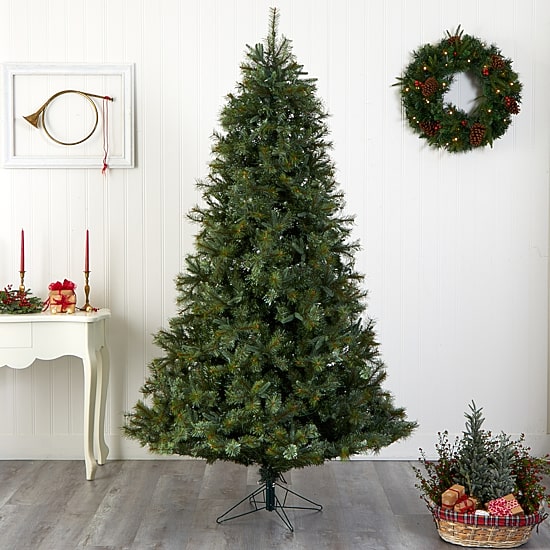Nearly Natural Majestic Multi 7 1/2 Foot Pre-Lit Pine Christmas Tree