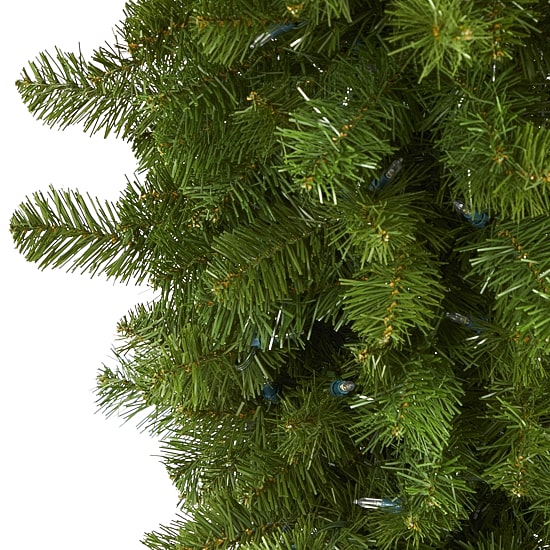 Nearly Natural Upside Down Faux 8 Foot Pre-Lit Spruce Christmas Tree