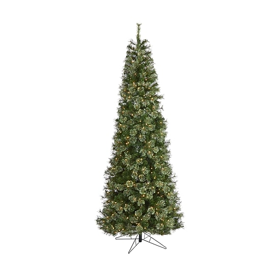 Nearly Natural Cashmere Slim Faux 9 Foot Pre-Lit Christmas Tree