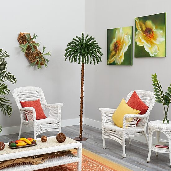 Nearly Natural Palm Faux 6 Foot Pre-Lit Tropical Christmas Tree