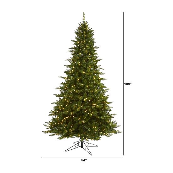 Nearly Natural Vermont Faux 9 Foot Pre-Lit Spruce Christmas Tree