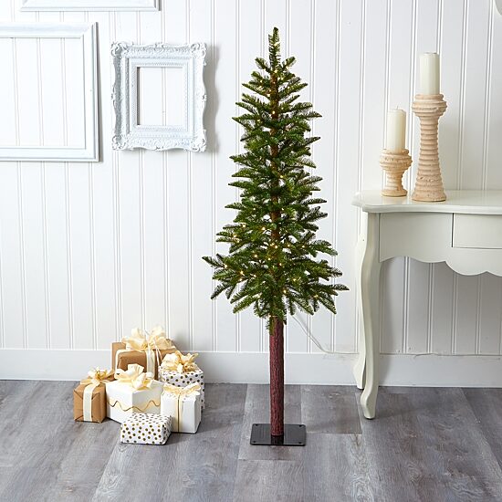 Nearly Natural Alfaux 5 Foot Pre-Lit Christmas Tree