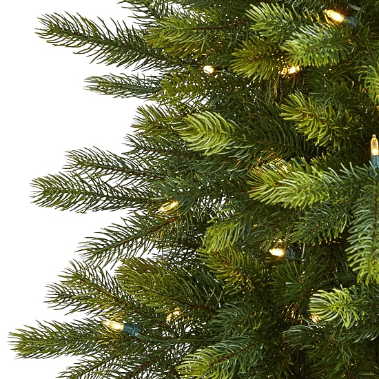 Nearly Natural Faux In Decorative Planter 6 Foot Pre-Lit Fir Christmas Tree