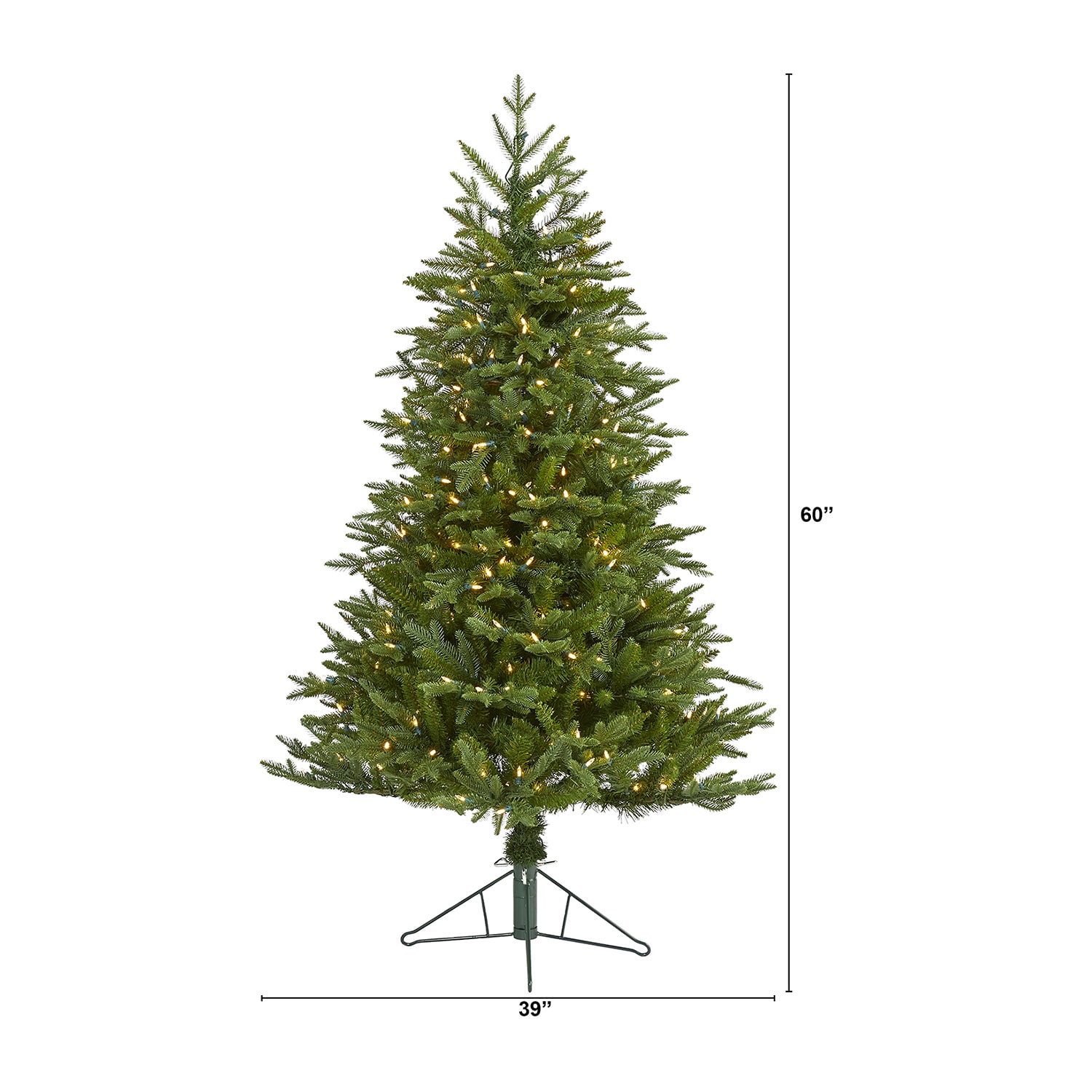 Nearly Natural Cambridge Faux 5 Foot Pre-Lit Fir Christmas Tree