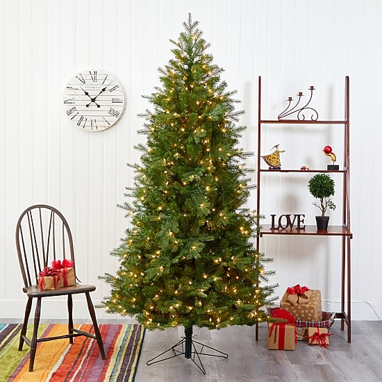 Nearly Natural Vienna Faux 7 Foot Pre-Lit Fir Christmas Tree