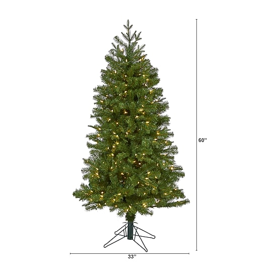 Nearly Natural Faux 5 Foot Pre-Lit Spruce Christmas Tree