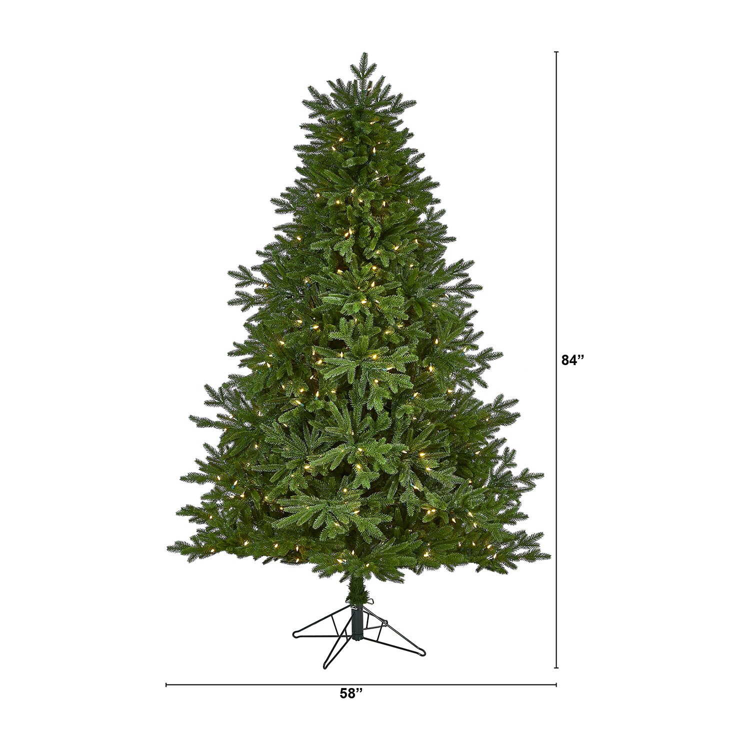 Nearly Natural Real Touch Faux 7 Foot Pre-Lit Fir Christmas Tree