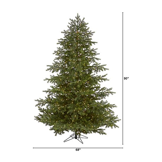 Nearly Natural Real Touch Faux 7 1/2 Foot Pre-Lit Spruce Christmas Tree