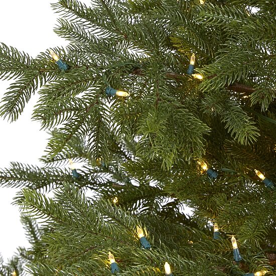 Nearly Natural Real Touch Faux 7 1/2 Foot Pre-Lit Spruce Christmas Tree
