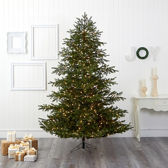 Nearly Natural Real Touch Faux 7 1/2 Foot Pre-Lit Spruce Christmas Tree