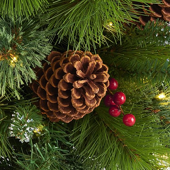 Nearly Natural Mixed Faux 3 Foot Pre-Lit Pine Christmas Tree