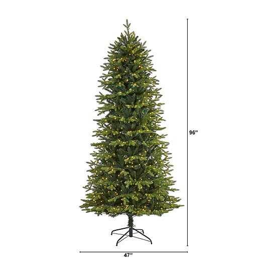 Nearly Natural Belgium Natural Look Faux 8 Foot Pre-Lit Fir Christmas Tree