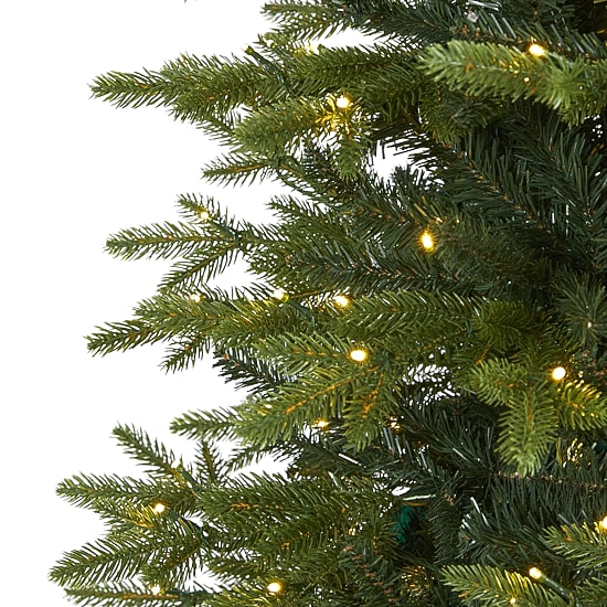 Nearly Natural Belgium Natural Look Faux 8 Foot Pre-Lit Fir Christmas Tree