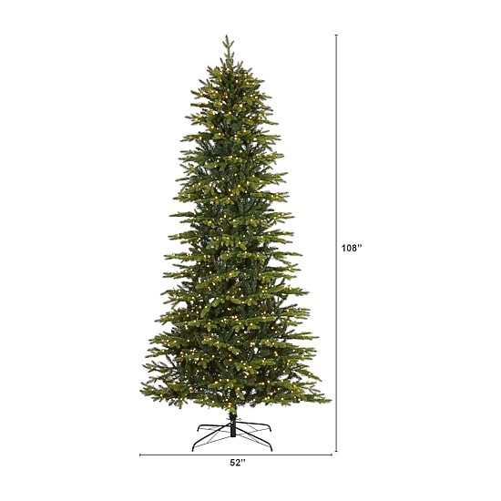 Nearly Natural Belgium Look Faux 9 Foot Pre-Lit Fir Christmas Tree