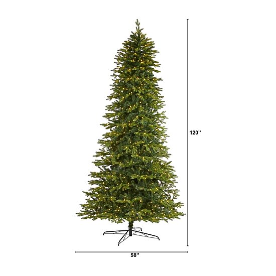 Nearly Natural Belgium Look Faux 10 Foot Pre-Lit Fir Christmas Tree